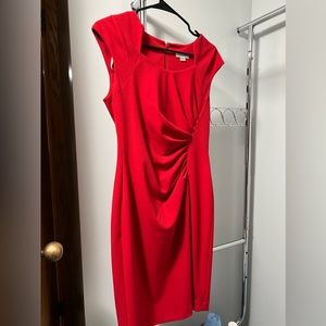 Red Calvin Klein short sleeve dress